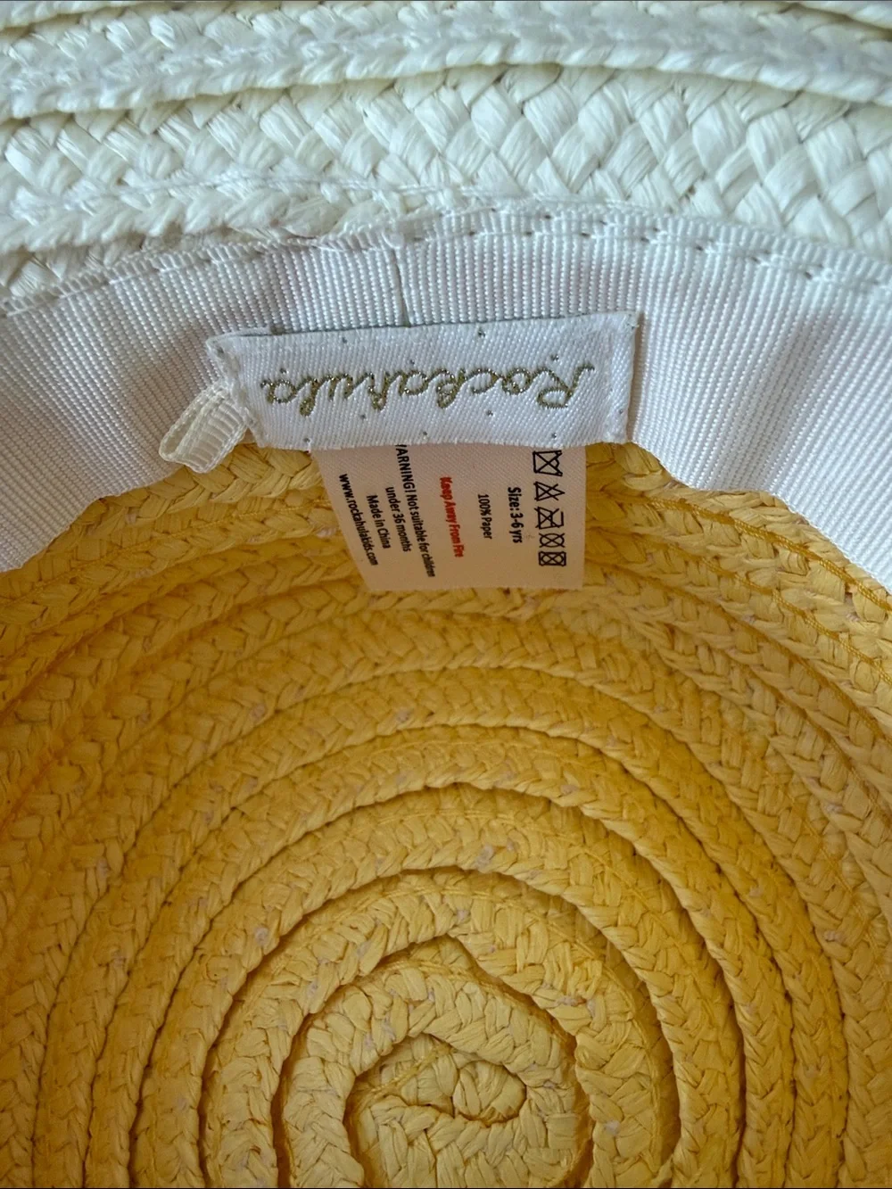 Rockahula Daisy 🌼 Kids Two-Tone Yellow and White Straw Sun Hat